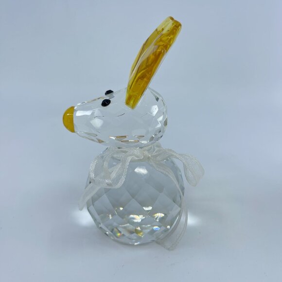 crystal reindeer figurine paperweight with yellow antlers & ribbon scarf - Picture 4 of 5